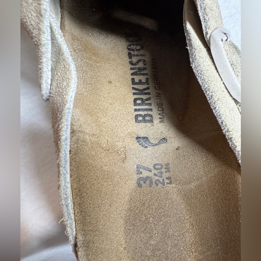 Birkenstock Boston Cream Soft Suede Leather Buckle Clogs Size 37 US Women’s 6.5 - Picture 13 of 14